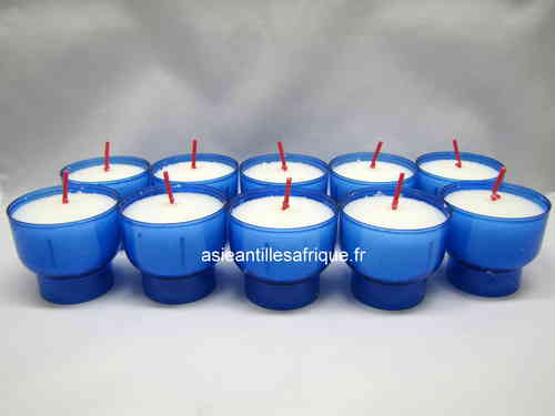 10 Veilleuses- Bougies votives bleues